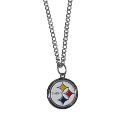 Imagem de Colar de corrente NFL Siskiyou Sports Fan Shop Pittsburgh Steelers com pingente pequeno 56 cm cor do time