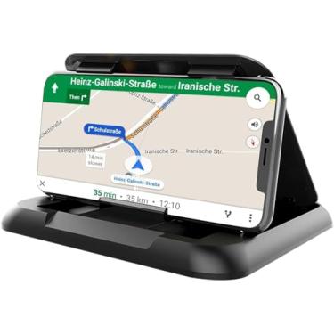 Imagem de Suporte universal de telefone para carro e suporte de painel - suporte antiderrapante para iPhone, Samsung, Android e todos os smartphones - Suporte seguro com as mãos livres para todos os veículos