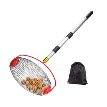 Imagem de Depisuta Rolo Coletor de Nozes, Alça Confortável de Liga de Alumínio, Selecionador de Bolotas Multiuso, Ferramenta Coletora de Nozes Com Saco de Armazenamento para Nozes e Castanhas (Bola Pequena)