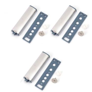 Imagem de Amortecedor de toque 3 peças empurrar para abrir durável aço inoxidável silencioso fecho de móveis anticolisão batente de porta (3 peças)