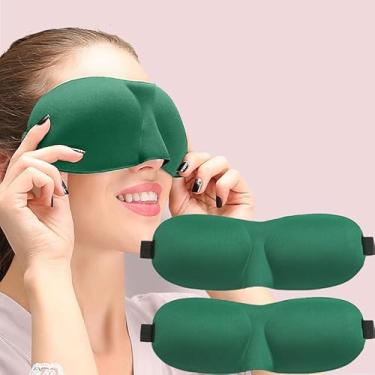 Imagem de Máscara de dormir para quem dorme de costas e de lado, pacote com 2, máscaras oculares 3D com bloqueio de luz 100% para dormir, cobertura para olhos com pressão zero para mulheres e homens, venda