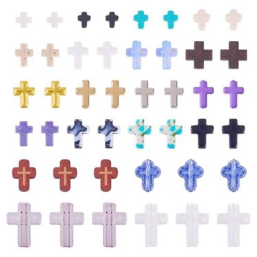 Imagem de 100 contas cruzadas mistas para fazer joias, cruzes, espaçadores, para pulseira de Páscoa, colar, brinco