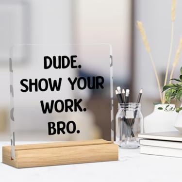 Imagem de Engraçado High Middle School Decoração de sala de aula Engraçado Bact to School Decorações Presentes para Professor de Inglês Placa de Decoração de Acrílico para Prateleira de Mesa 10 x 10 cm