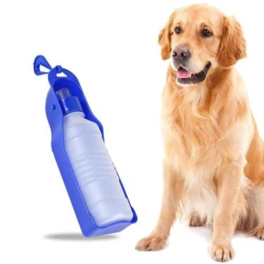Imagem de 1 garrafa de água portátil para viagem para animais de estimação de 500 ml - Copo de alimentação fácil de usar para aventuras ao ar livre, design à prova de vazamento, livre de BPA e durável
