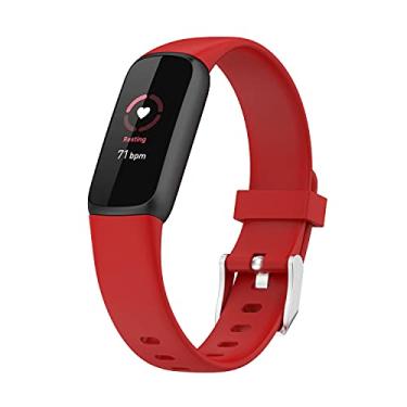 Imagem de Hoopyeecase pulseira de relógio Compatível com Fitbit Luxe Bands ，Suave Silicone Esporte À prova d'água Quick Release Respirável Substituição Pulseiras de relógio Acessórios para mulheres homens