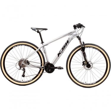 Imagem de Bicicleta Aro 29 Ksw Xlt 24v K7 Câmbios Shimano Freio Hidráulico Garfo Trava Pneu Faixa - Branco Tam.21