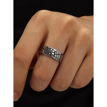 Imagem de Anel masculino de aço inoxidável, joias modernas, presente, visual elegante, design popular, Medium, Latão, Sem pedra preciosa