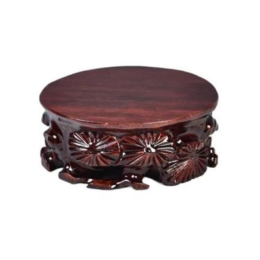 Imagem de suporte para bonsai Miniatura de madeira para exibição, pedestal, conjuntos chá, vaso, decoração para casa, base(Grande)