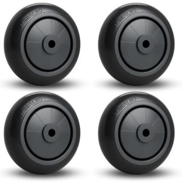 Imagem de 4 Roda 412 PVC Rolamento Esfera Carrinho Supermercado 80kg - MegaLeo, 