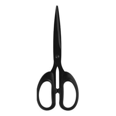 Imagem de 1 tesoura grande de aço inoxidável com revestimento resistente à ferrugem e antiaderente - perfeita para costura doméstica, escritório, escola, artesanato de tecido e decoração de arte