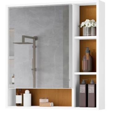 Imagem de Armário Banheiro com Espelheira Porta (Branco com Nature)