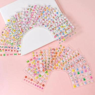 Imagem de Ornamentos de meninas com lantejoulas e glitter Kawaii desenho animado arte de unhas adesivos de unhas DIY decalque infantil decalques de unhas (desenho animado (30 peças))