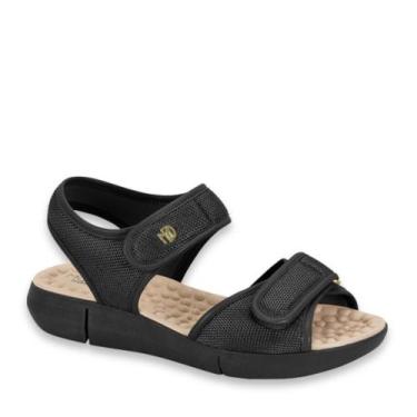 Imagem de Sandalia Feminina Ortopédica Fecho Ajustável Modare Confort, Preto, 34