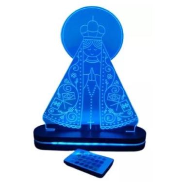 Imagem de Luminária 3d Nossa Senhora Aparecida 30 Cm C/controle E Rgb - By Hands