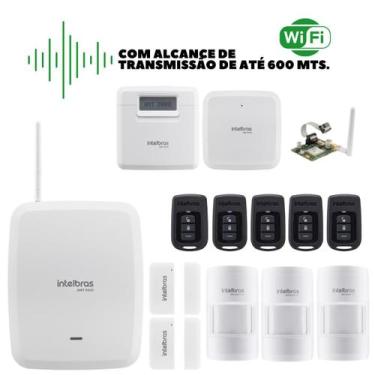 Imagem de Kit Alarme Amt 8000 Wi Fi Intelbras 5 Sensores Infra E Mag