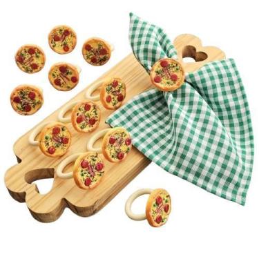 Imagem de Kit 12 Anéis Porta Guardanapo Argola Prendedor Mesa Posta Pizza - Cria