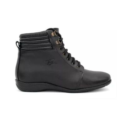 Imagem de 9063GRF Bota cano curto Feminino de couro nobre natural forrada sola f