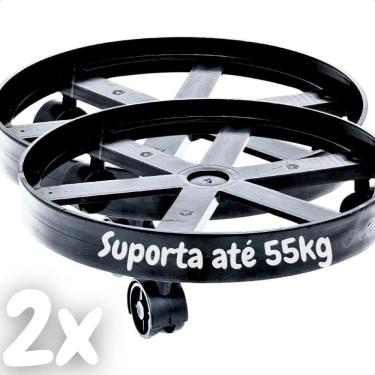 Imagem de 2X Kit 2 Suportes Para Botijão De Gás Vasos Galão Base Com R