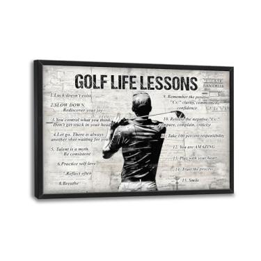 Imagem de Arte de parede de golfe para sala de estar, tamanho grande, lições de vida de golfe, decoração de parede, casa de fazenda, inspiradora, esportes, impressões em tela, quadros gigantes, pintura