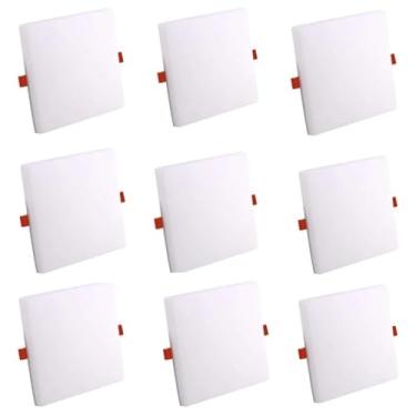Imagem de Kit 9x Painel Plafon Frameless Borda Infinita Sobrepor Ou Embutir Quadrado 22x22 36W 6500K Bivolt