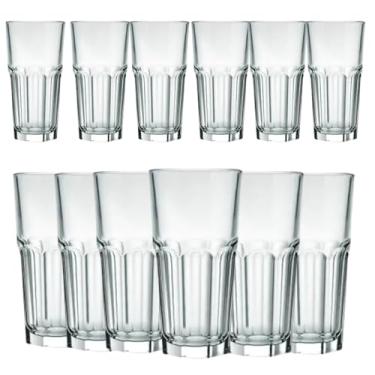 Imagem de Jogo Kit 12 Copos Vidro Grosso Suco Água Drink Cerveja 330ml