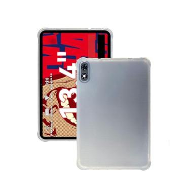 Imagem de Capa transparente fosca para tablet TABWEE T60 Pro de 13 polegadas, capa protetora FJIASTB flexível TPU à prova de choque, leve (semitransparente)