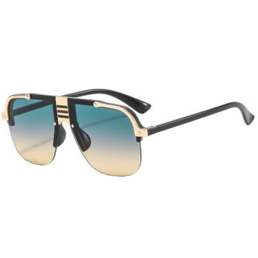 Imagem de Óculos de Sol UV400 - Armação Metálica Sem Aro com Degradê de Cores para Homens e Mulheres, Ideais para Esportes ao Ar Livre, Corrida e Ciclismo, 07