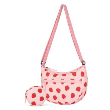 Imagem de Choco Mocha Bolsa transversal para meninas, 4, 5, 6, 7, 8, 9, 10 anos, presente de aniversário e Natal, Morango