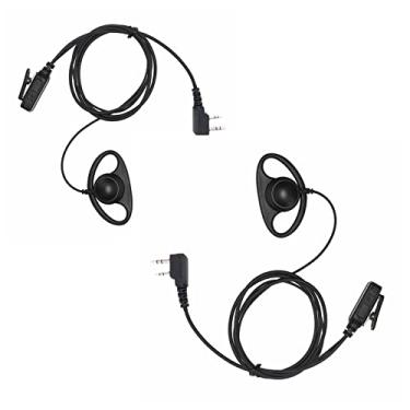 Imagem de Yolipar Kit de vigilância de fone de ouvido de fio único compatível com Retevis, BaoFeng, BTECH, Kenwood, Arcshell AR-5 Walkie Talkie com microfone PTT em forma de D (2 peças)