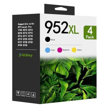 Imagem de Cartuchos de tinta 952XL de alto rendimento (pacote com 4, preto/ciano/magenta/amarelo) cartuchos de tinta compatíveis com 952XL para impressora OfficeJet Pro 8710 8210 8715 8720 8702 7740