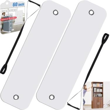 Imagem de TOPGOT 2 peças deslizantes de eletrodomésticos para geladeiras deslizantes de eletrodomésticos de plástico com alça de puxar corrediças móveis móveis para carpete de azulejo pisos de madeira (25 x 152