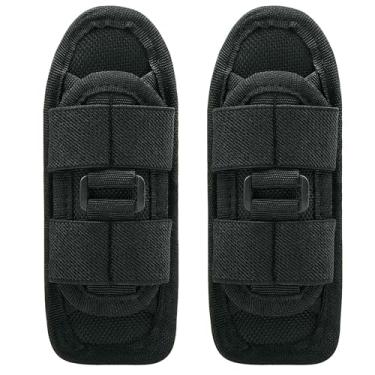 Imagem de VIIDOO Suporte de lanterna tática Molle, coldre para lanterna, bolsa de cinto extensível, giratória, suporte de 360 graus para cinto de segurança militar da polícia, 2 peças - preto