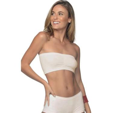 Imagem de Sutiã Bustiê Faixa Ultralev DeMillus 61900, Pérola, Un