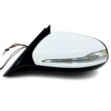 Imagem de CAMIL Espelho de porta lateral de ponto cego, retrovisor compatível com Mercedes Benz W205 C Class C300 C350 C400 Sedan modelo ano 2015-2021 (branco brilhante, lado esquerdo do sulco)
