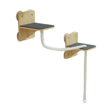 Imagem de Fxzqgnh Prateleiras de Parede para Gatos, Prateleira de Escalada com Ventosas Resistentes, Poleiros, Móveis de Parede para Gatos Brincarem, Descansarem, Escal, Corda de algodão
