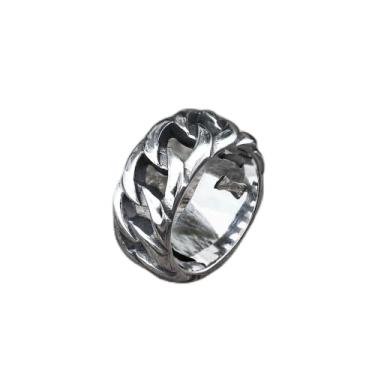 Imagem de Anel de aço inoxidável com padrão trançado – design masculino e exclusivo, elegante e durável, confortável para uso diário, joias masculinas clássicas, Aço inoxidável, Sem pedra preciosa