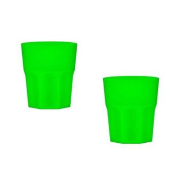 Imagem de Kit 2 Copos Mini Roma Verde Neon 300Ml Plástico Premium - Bb Store