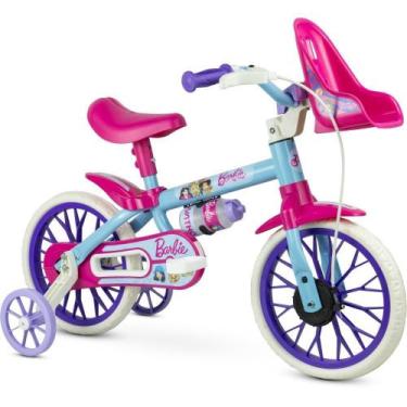 Imagem de Bicicleta Infantil ARO 12 Barbie com Cestinha e Garrafinha - Nathor
