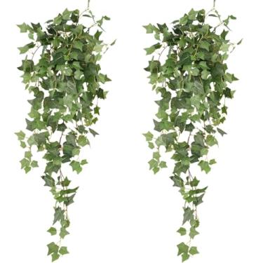 Imagem de Avoik Planta artificial para pendurar, 2 peças, guirlanda de batata sintética para pendurar plantas de hera falsa para decoração de casa, ambientes internos e externos, parede, escritório, festa de