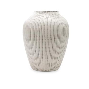 Imagem de Vaso Ceramica Branco Listrado 18cm