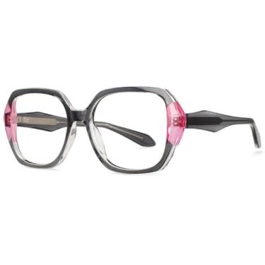 Imagem de Óculos de grau gatinho femininos vintage plástico titânio armação grande (4)