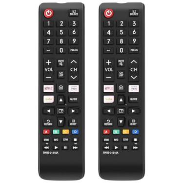 Imagem de Controle remoto universal para todas as TVs Samsung – Controle remoto de substituição compatível com Samsung Smart TV, LED, LCD, UHD, 4K, HDTV, série 3D – (pacote com 2)