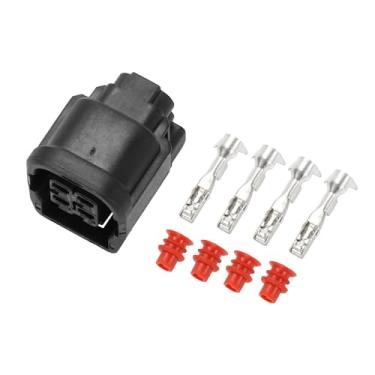 Imagem de Hihaha Plugue de conector de farol LED para Honda/conector terminal de fio fêmea interno/plástico impermeável série de 2 mm/1 conjunto preto de 4 pinos