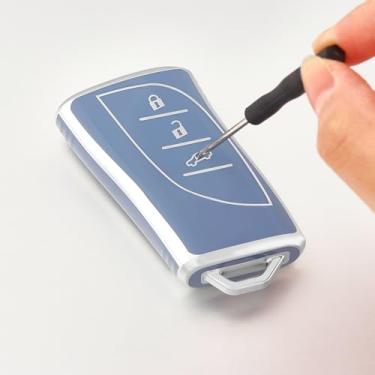 Imagem de Capa para chave de carro compatível com Lexus ES350 ES300h UX200 LS500 LS500H LC500 LC500h protetor de chave inteligente (acessório de reposição, não OEM)