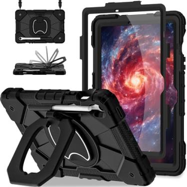 Imagem de Scnioy Capa para Samsung Galaxy Tab S10 Lite / S10 FE / S9 FE 10,9 polegadas e Galaxy Tab S9 11 polegadas, capa robusta para tablet Samsung S10 com suporte para caneta, suporte giratório 360, alça de