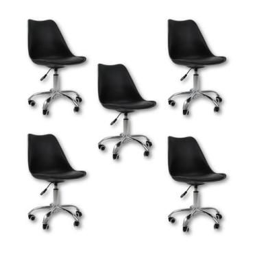 Imagem de Cadeira Office Base Cromada com Rodízio Giratória Saarinen - Oficial W