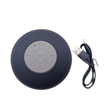 Imagem de Caixa de Som Bluetooth à Prova D'Água Com Ventosa Microfone Integrado Controle de Músicas Som Potente para Banho Piscina e Passeios Colorida (Preta)