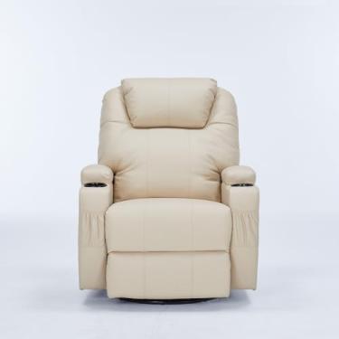 Imagem de Poltrona do Papai Reclinável Manual Vector Base Giratória Massagem Aquecimento e Porta Copos PU G94 - Gran Belo