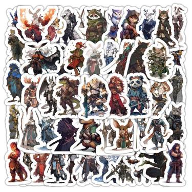 Imagem de Adesivos Animals Warriors em vinil impermeável Animals Warriors (50 unidades)