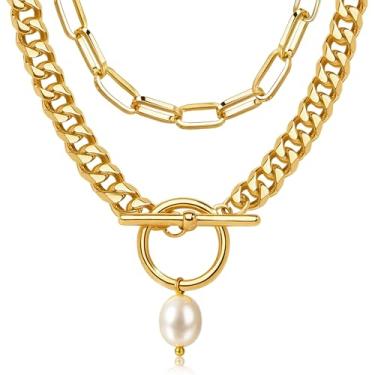 Imagem de Poxtex Colar de coração grosso de ouro para mulheres, banhado a ouro 14 k, delicado em camadas, pequeno, pingente de coração aberto, colar gargantilha com pingente de coração, pequeno empilhado, colar